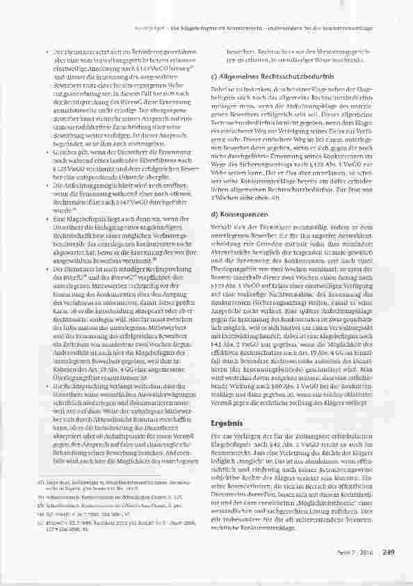 Vorschauseite 6: Die Klagebefagnis im Beamtenrecht - insbesondere bei der Konkurrentenklage