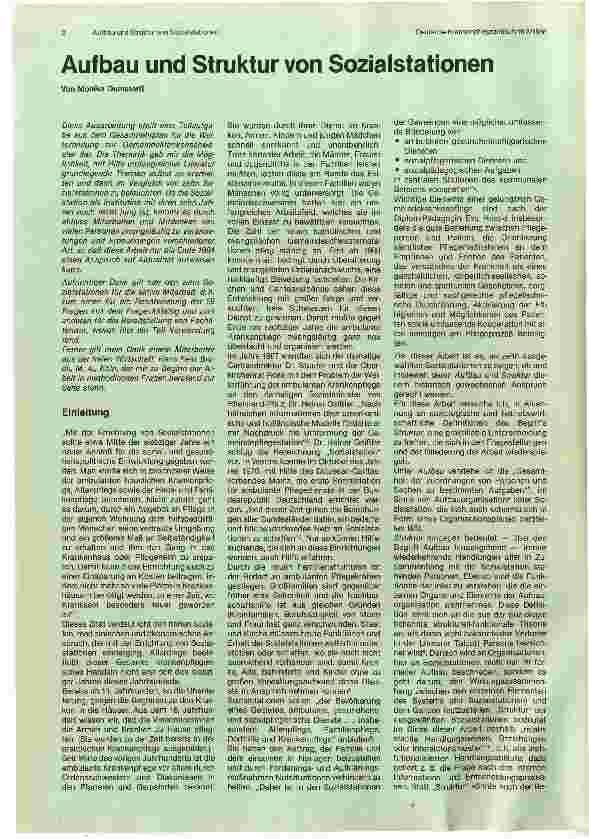 Vorschauseite 1: Aufbau und Struktur von Sozialstationen