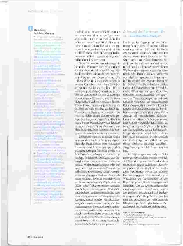 Vorschauseite 3: Reha-Reform Mit Wenn und Aber
