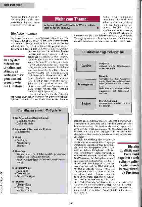 Vorschauseite 3: Norm heißt nicht Normierung Erster Pflegedienst in Deutschland mit Zertifizierung - Was hat es gebracht?
