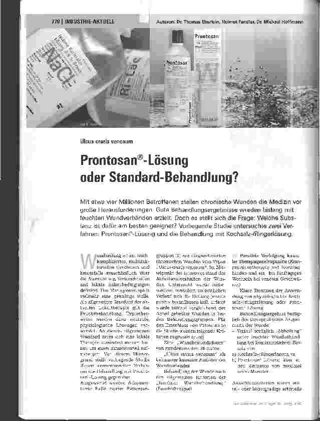 Vorschauseite 1: Prontosan®-Lösung oder Standard-Behandlung?