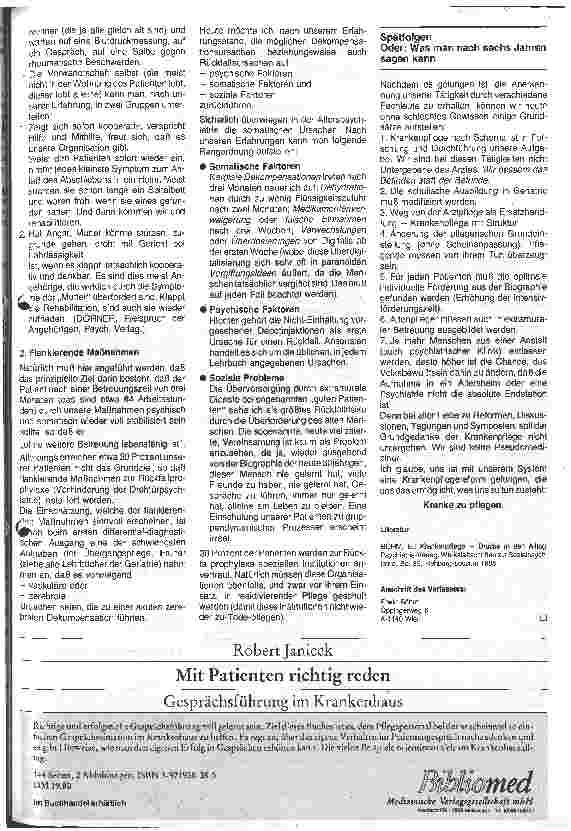 Vorschauseite 5: Neuorientierung der gerontologischen und gerontologischpsychiatrischen Krankenpflege