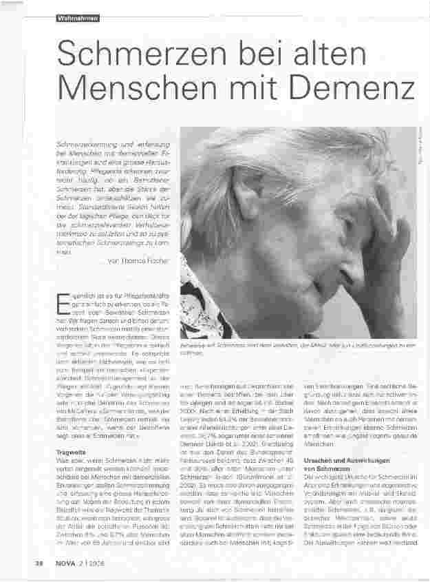 Vorschauseite 1: Schmerzen bei alten Menschen mit Demenz