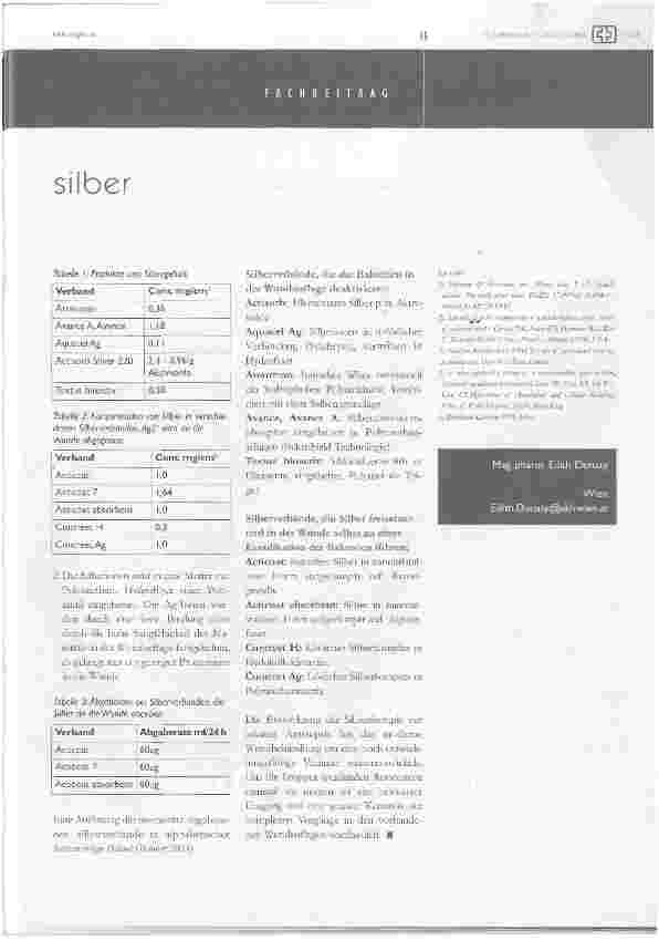 Vorschauseite 2: Silber in der Wundtherapie