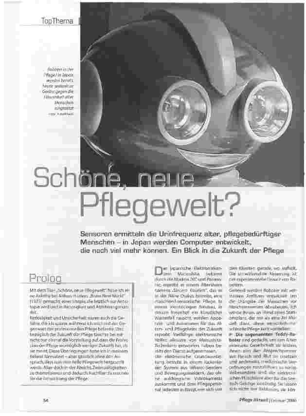 Vorschauseite 1: Schöne, neue Pflegewelt?