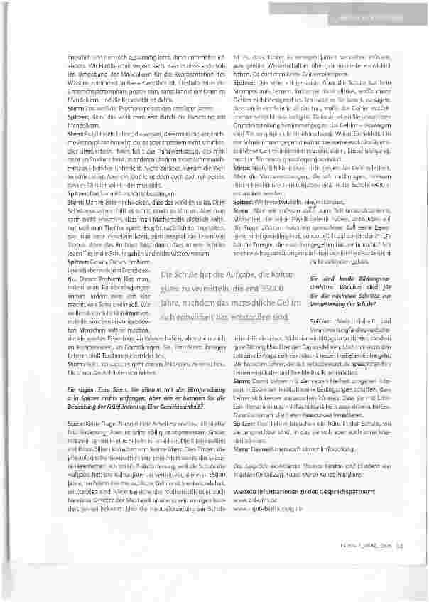 Vorschauseite 3: HIRNFORSCHUNG ODER LERNFORSCHUNG ?