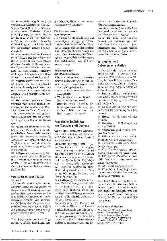 Vorschauseite 4: Pflege DemenzkrankerKommunikation - der Schlüssel zum Menschen mit Demenz