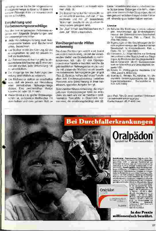 Vorschauseite 4: Zur Praxis der künstlichen Säuglingsernährung Aktuelle Probleme und Vorschläge zu ihrer Lösung