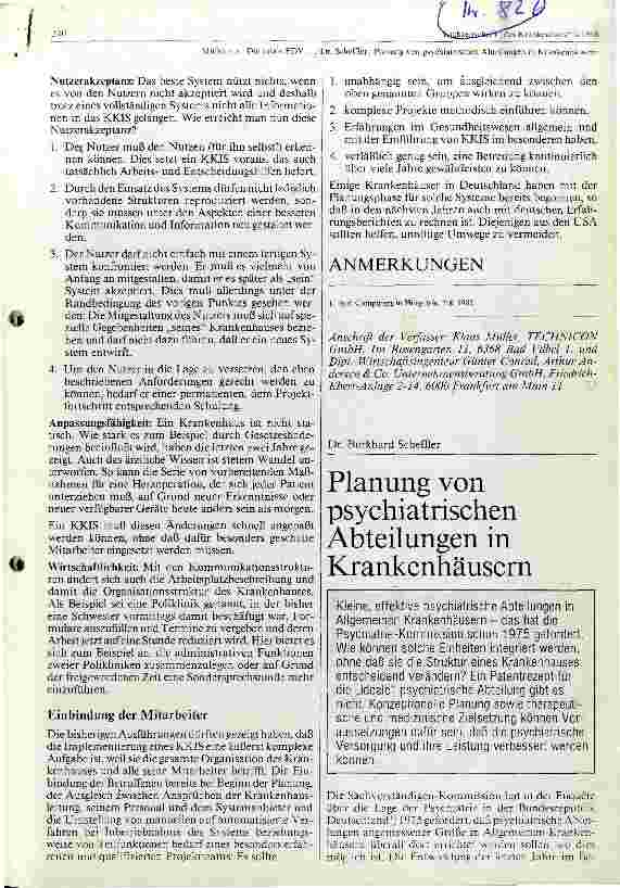 Vorschauseite 1: Planung von psychiatrischen Abteilungen in Krankenhäusern