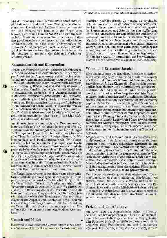 Vorschauseite 5: Planung von psychiatrischen Abteilungen in Krankenhäusern