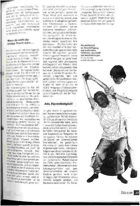 Vorschauseite 2: Geriatrische Rehabilitation - Falschmünze zur Bettenrettung? Zur Situation der geriatrischen Rehabilitation in Deutschland