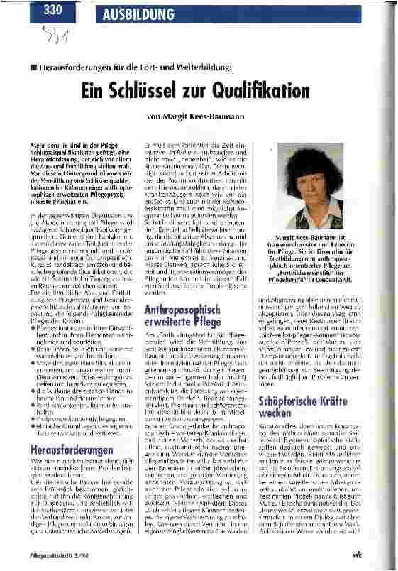 Vorschauseite 1: Ein Schlüssel zur Qualifikation Herausforderungen für die Fortund Weiterbildung