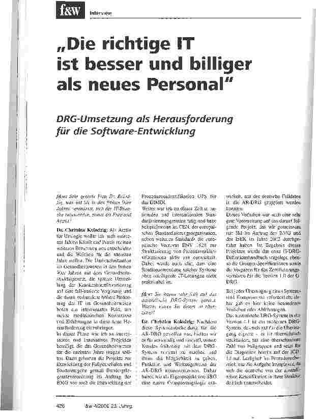 Vorschauseite 1: Die richtige IT ist besser und billiger als neues Personal