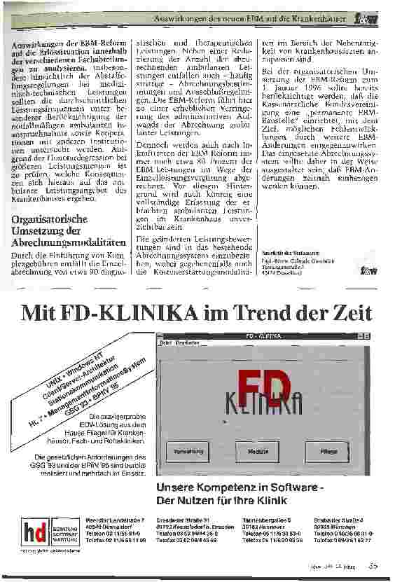 Vorschauseite 4: Auswirkungen des neuen EBM auf die Krankenhäuser