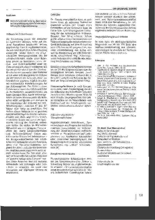 Vorschauseite 4: Konservative Behandlung und physikalische Therapie des arthrotischen Knies
