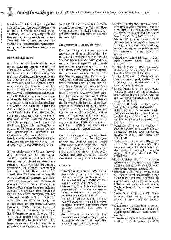 Vorschauseite 4: Fast-track-Rehabilitation am Beispiel der Kolonchirurgie