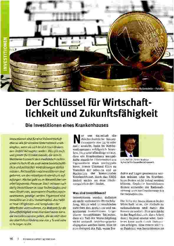 Vorschauseite 1: Der Schlüssel für Wirtschaft-lichkeit und Zukunftsfähigkeit