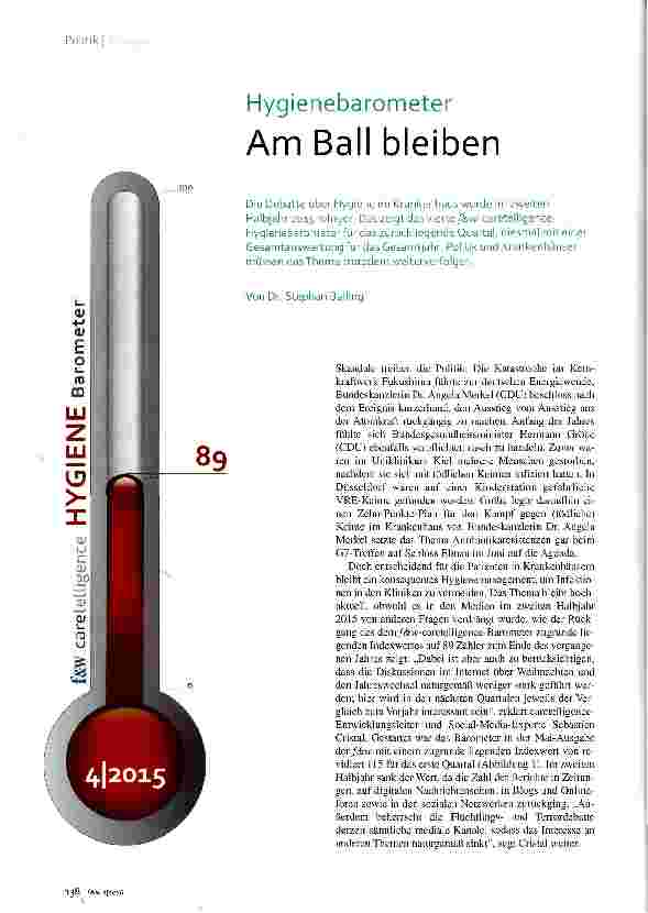 Vorschauseite 1: Hygienebarometer Am Ball bleiben