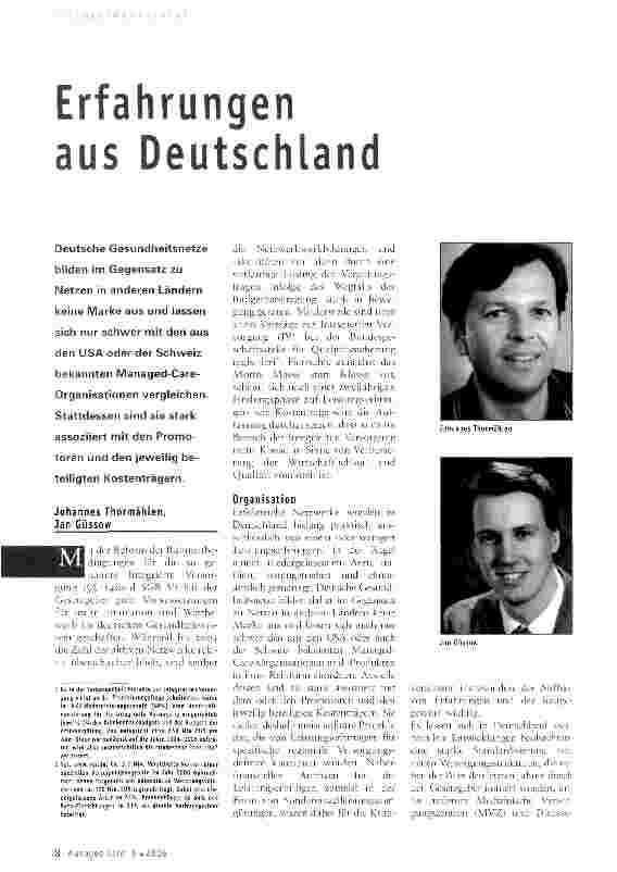Vorschauseite 1: Erfahrungen aus Deutschland