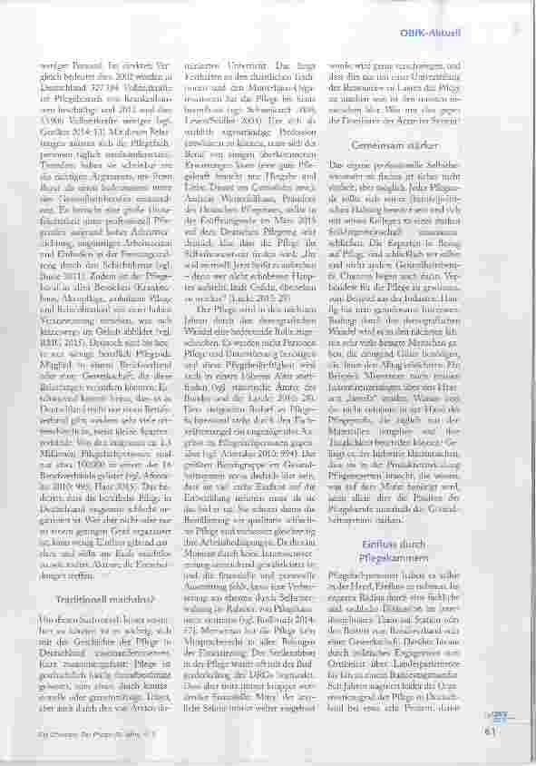 Vorschauseite 2: Pflege ohne Organisation? Eine Berufsgrupp ohne Macht im Gesundheitssystem!