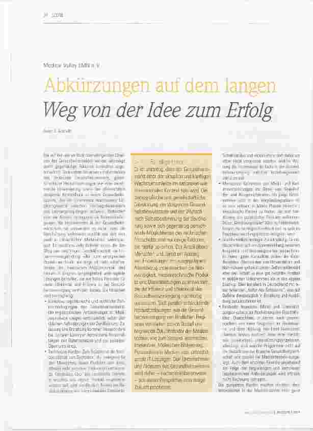 Vorschauseite 1: Abkürzungen auf dem langen Weg von der Idee zum Erfolg