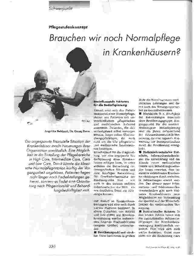 Vorschauseite 1: Brauchen wir noch Normalpflege in Krankenhäusern?