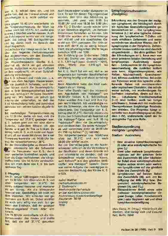 Vorschauseite 2: Beobachtung eines Kindes mit Lymphogranulomatose
