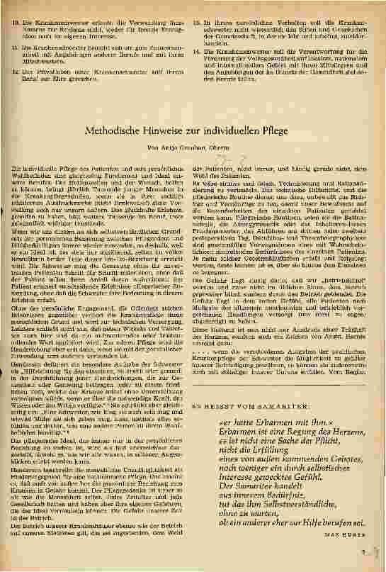 Vorschauseite 1: Methodische Hinweise zur individuellen Pflege