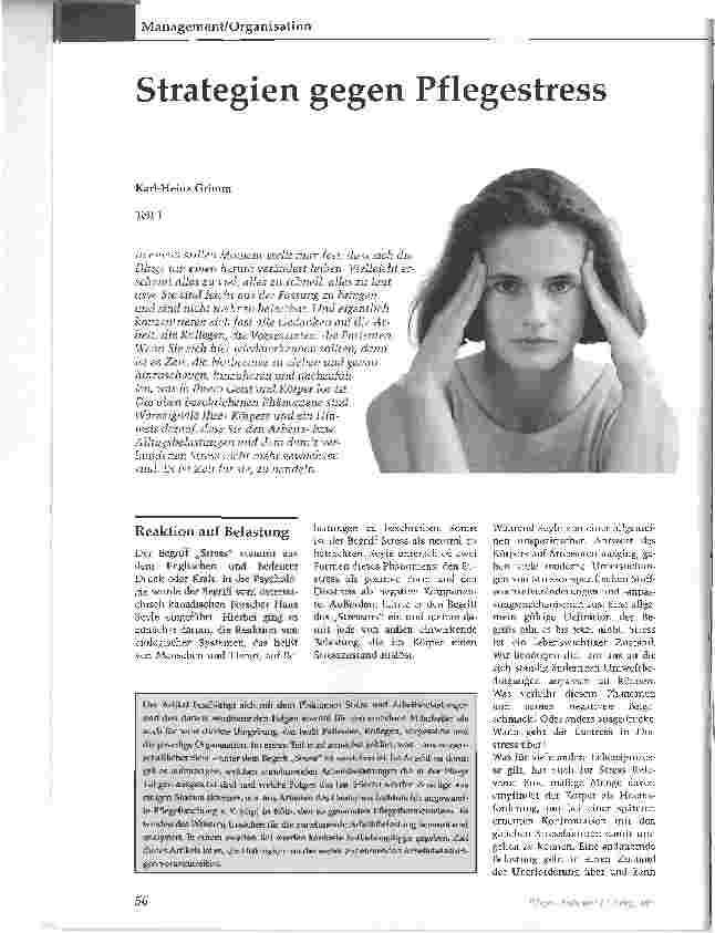 Vorschauseite 1: Strategien gegen PflegestressTeill