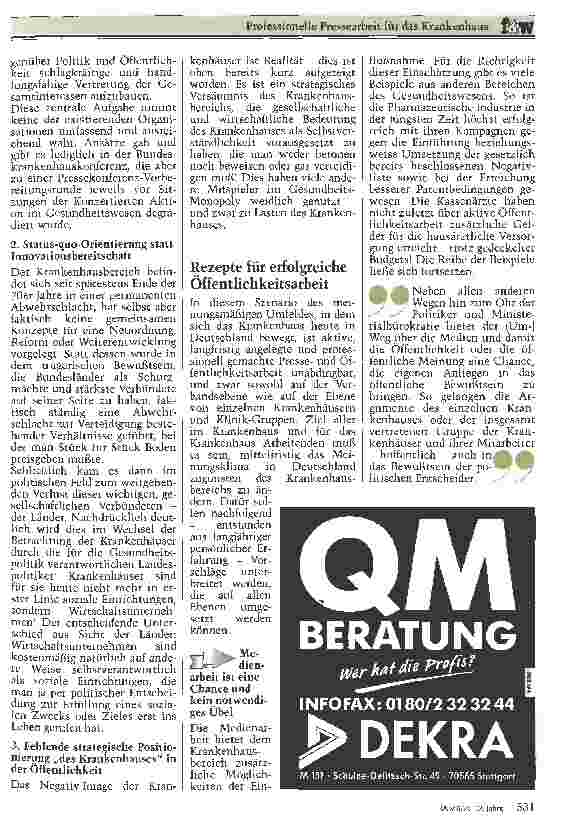 Vorschauseite 2: Professionelle Pressearbeit für das Krankenhaus Rezepte für eine wirkungsvolle Öffentlichkeitsarbeit
