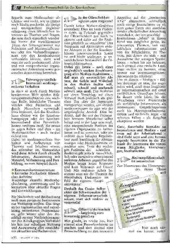 Vorschauseite 3: Professionelle Pressearbeit für das Krankenhaus Rezepte für eine wirkungsvolle Öffentlichkeitsarbeit