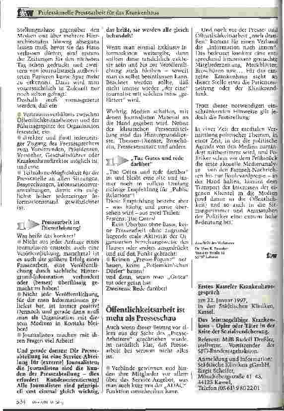 Vorschauseite 5: Professionelle Pressearbeit für das Krankenhaus Rezepte für eine wirkungsvolle Öffentlichkeitsarbeit
