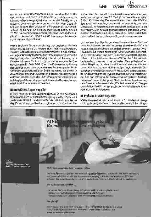 Vorschauseite 3: Medica, Gesundheitsreform und Krankenhaustag