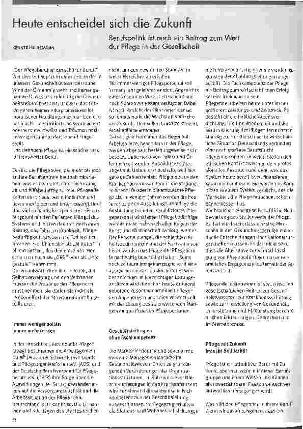 Vorschauseite 1: Heute entscheidet sich die Zukunft
