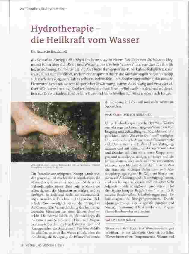 Vorschauseite 1: Hydrotherapie die Heilkraft vom Wasser