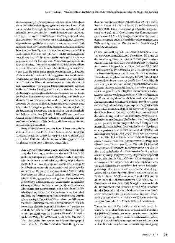Vorschauseite 4: Teilzeitstelle ist im Rahmen eines Übernahmeverlangens eines JAV-Mitgliedes geeignet