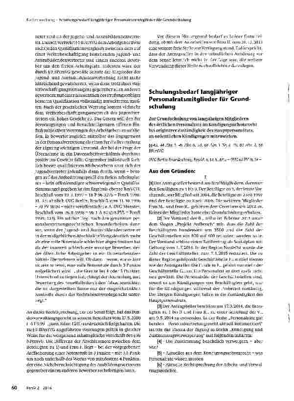 Vorschauseite 5: Teilzeitstelle ist im Rahmen eines Übernahmeverlangens eines JAV-Mitgliedes geeignet