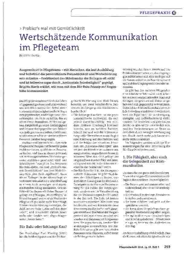 Vorschauseite 1: Wertschätzende Kommunikation im Pflegeteam