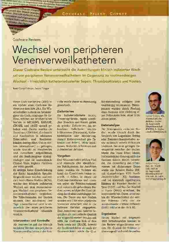 Vorschauseite 1: Wechsel von peripheren Venenverweilkathetern