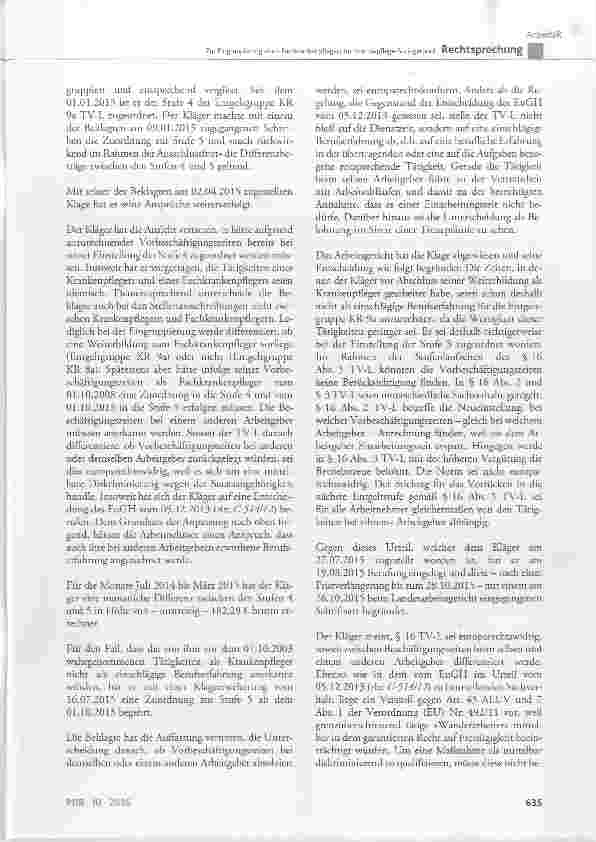 Vorschauseite 3: Zur Eingruppierung eines Fachkrankenpflegers im Intensivpflege-Springerpool