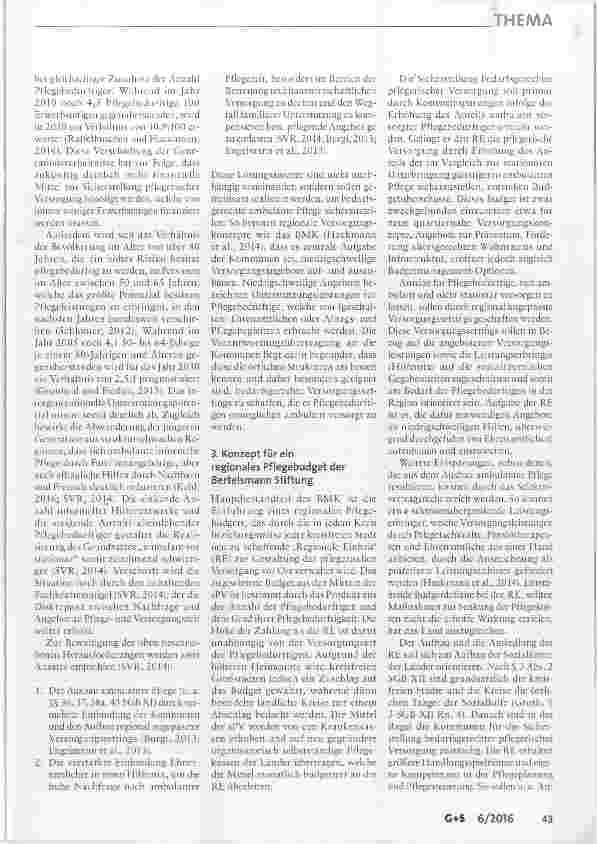 Vorschauseite 2: Sicherstellung pflegerischer Langzeitversorgung Zur Rolle von Kommunen und Ehrenamt