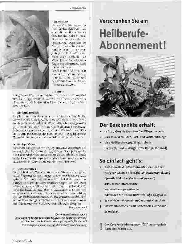 Vorschauseite 2: Was kommt danach? Heute schon an die Zeit nach dem Berufsleben denken