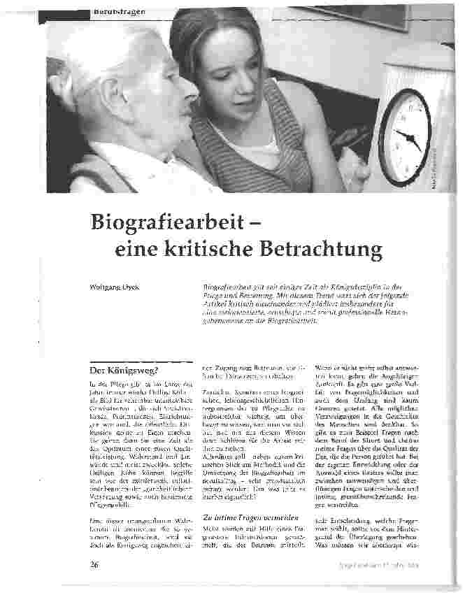 Vorschauseite 1: Biografiearbeit - eine kritische Betrachtung