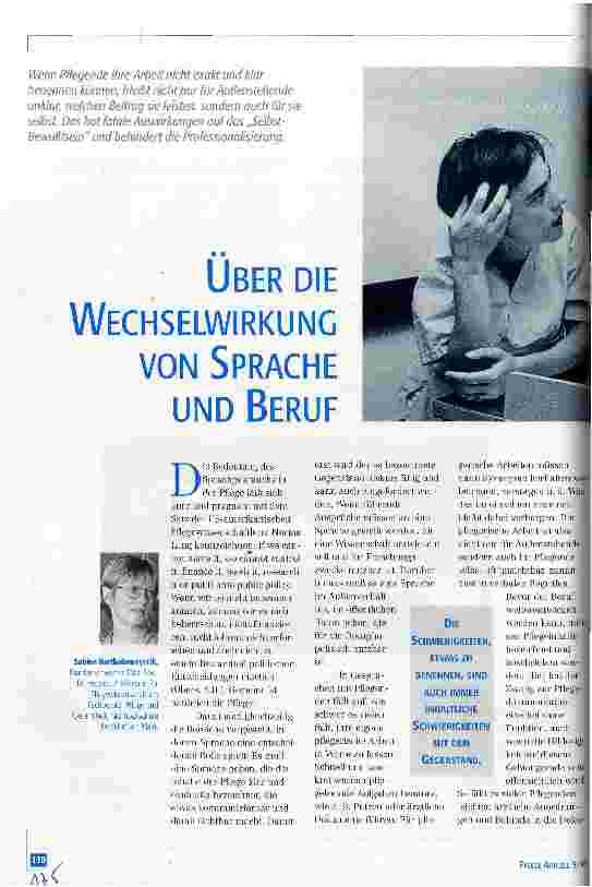 Vorschauseite 1: Über die Wechselwirkung von Sprache und Beruf