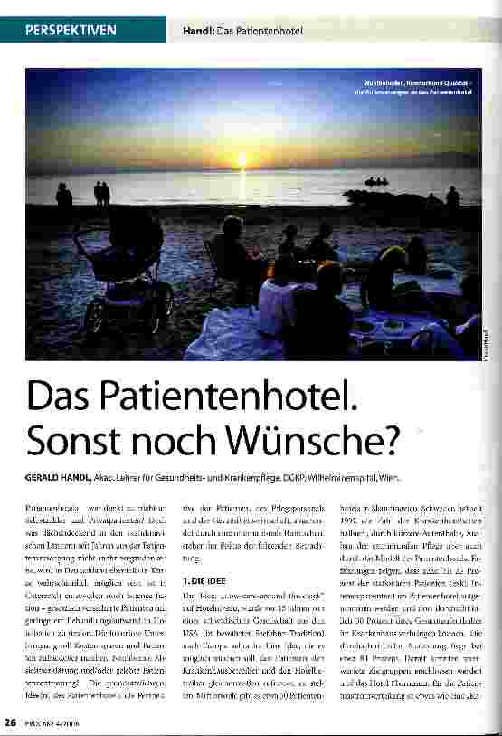 Vorschauseite 1: Das Patientenhotel. Sonst noch Wünsche?