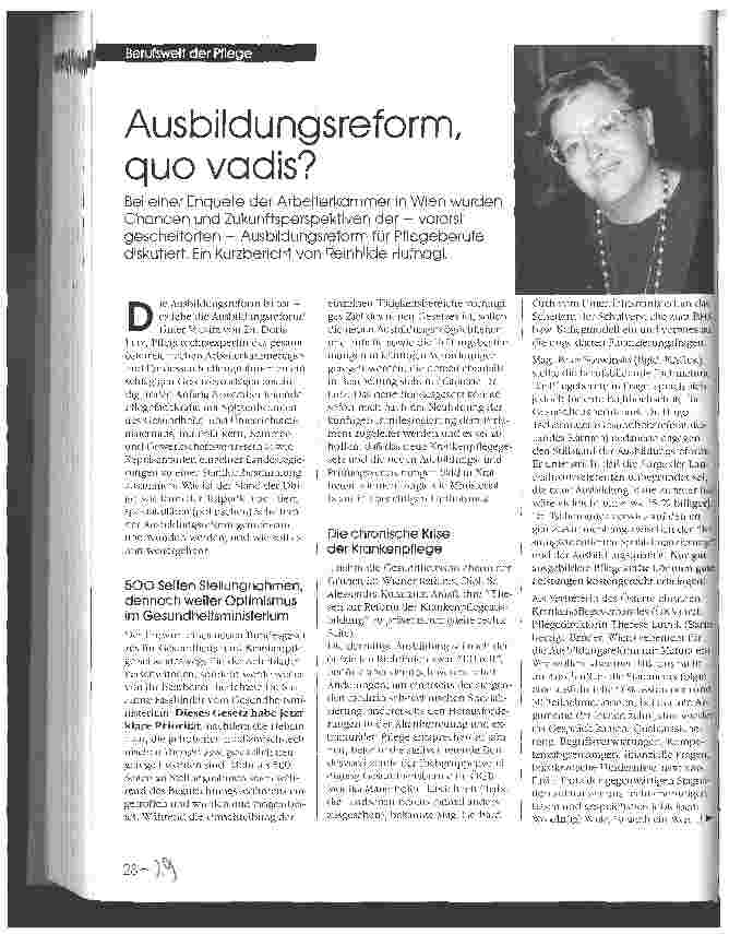 Vorschauseite 1: Ausbildungsreform, quo vadis?
