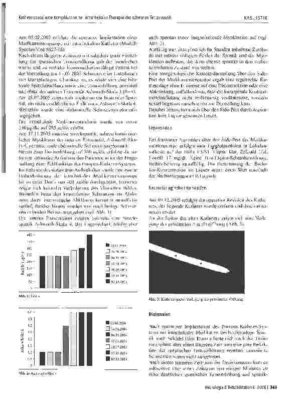 Vorschauseite 2: Katheterassoziierte Komplikation bei intrathekaler Therapie der schweren Tetraspastik supraspinaler Ätiologie