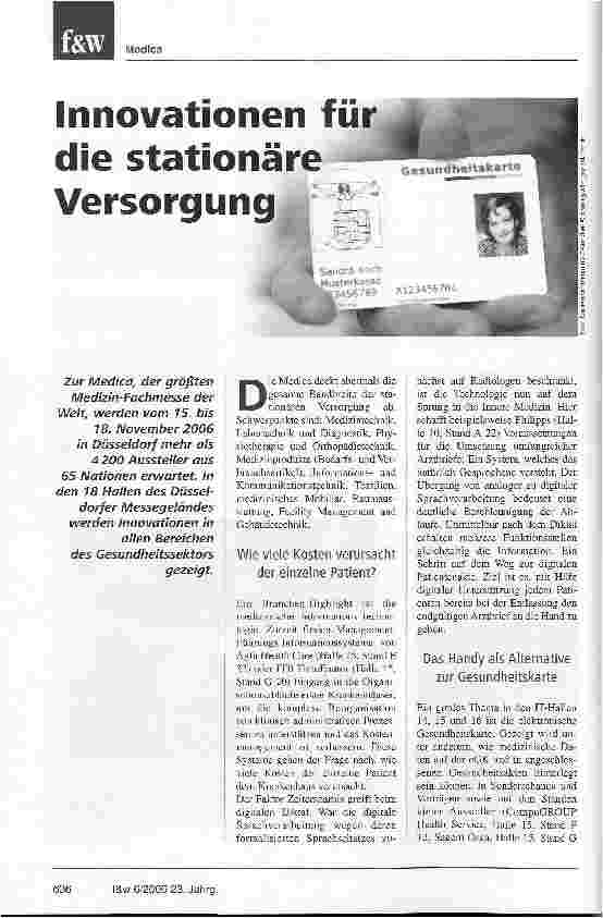 Vorschauseite 1: Innovationen für die stationäre Versorgung