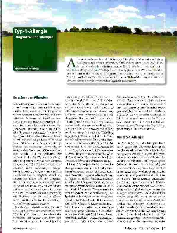 Vorschauseite 1: Typ-1-Allergie Diagnostik und Therapie