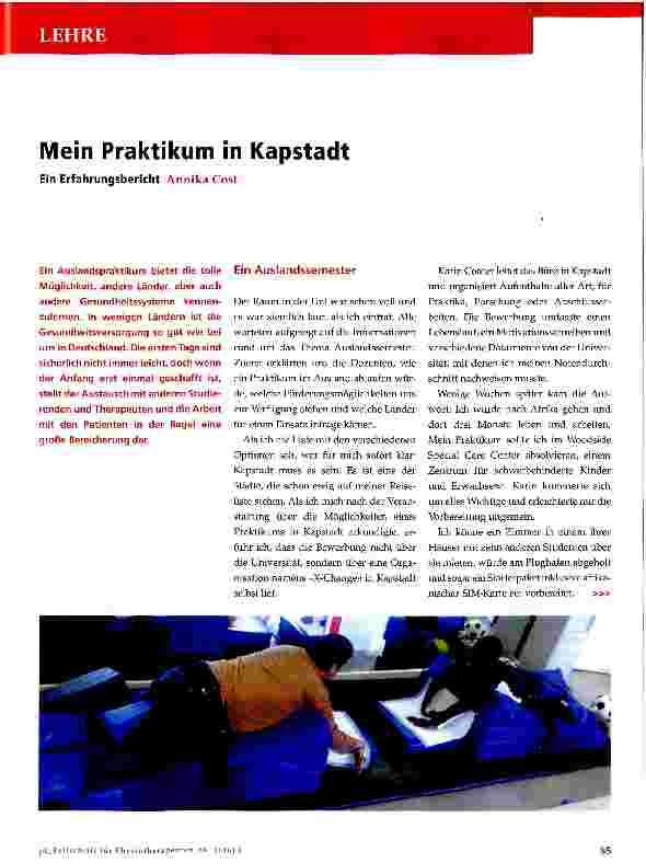 Vorschauseite 1: Mein Praktikum in Kapstadt